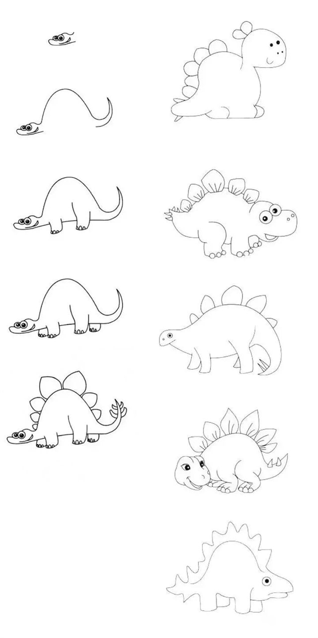 恐龙简笔画图片大全
