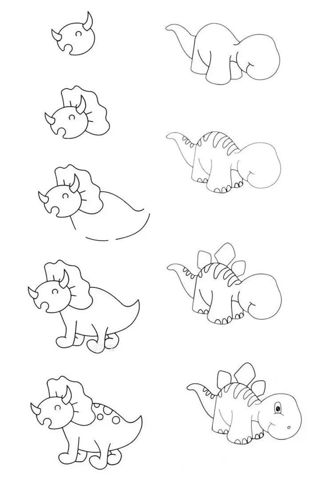 恐龙简笔画图片大全