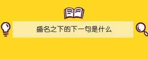 盛名之下的下一句是什么