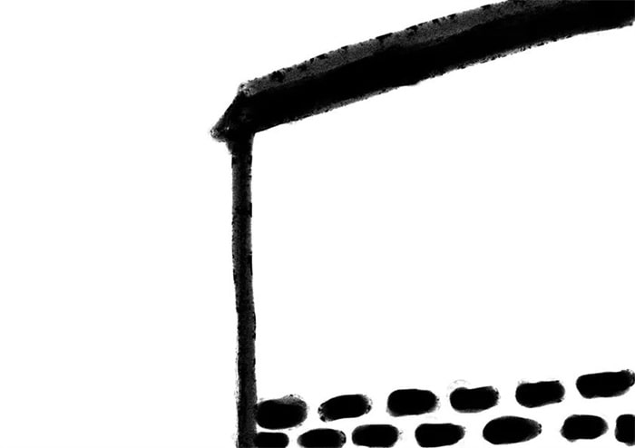 创意水粉画花作品《墙角花丛》