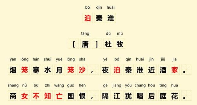 商女不知亡国恨全诗带拼音版