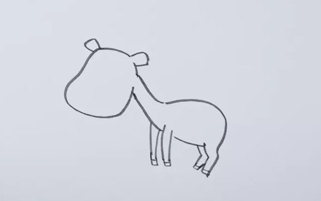 卡通斑马儿童简笔画教程