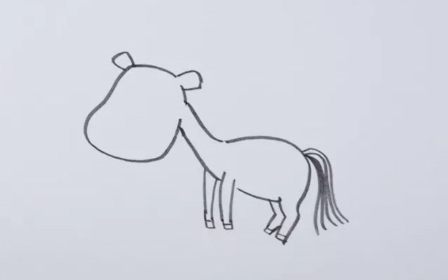 卡通斑马儿童简笔画教程