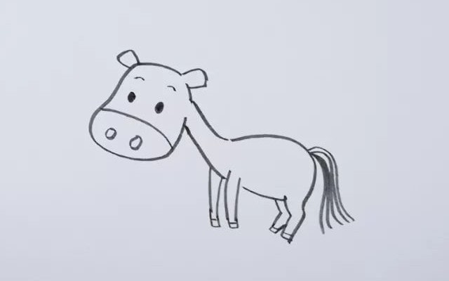 卡通斑马儿童简笔画教程