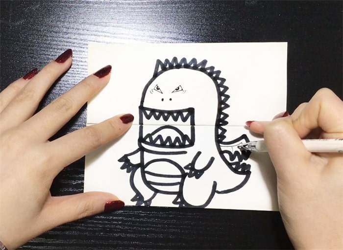 会张嘴巴的大恐龙简笔画图片