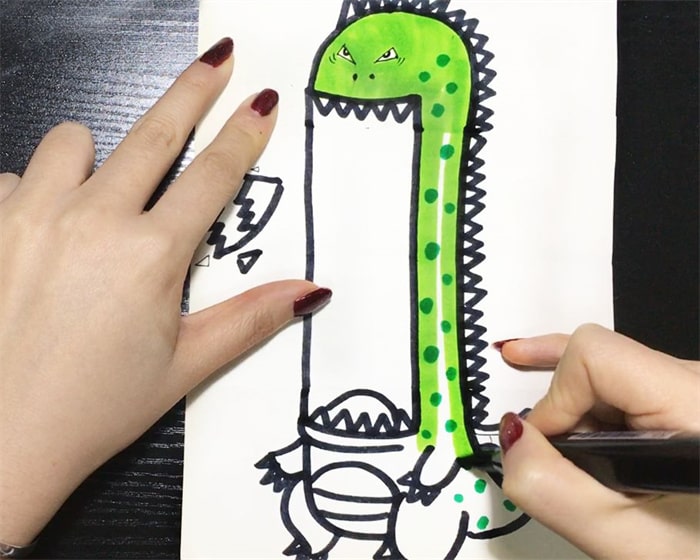 会张嘴巴的大恐龙简笔画图片