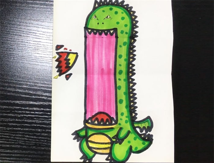 会张嘴巴的大恐龙简笔画图片