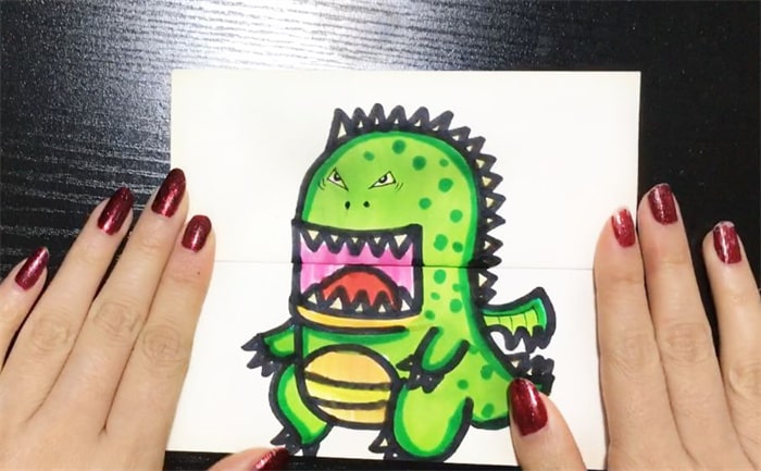 会张嘴巴的大恐龙简笔画图片