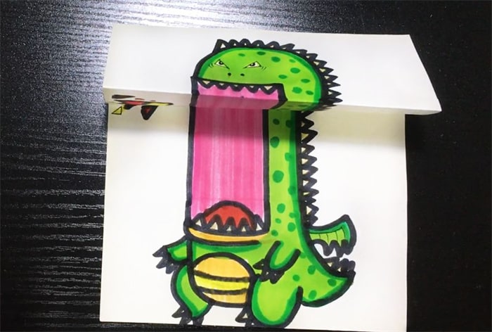 会张嘴巴的大恐龙简笔画图片