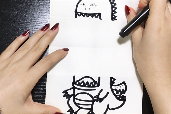 会张嘴巴的大恐龙简笔画图片