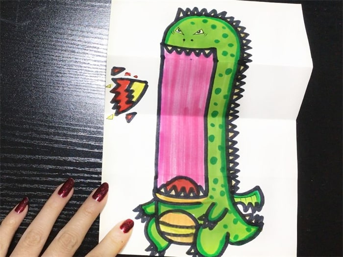 会张嘴巴的大恐龙简笔画图片