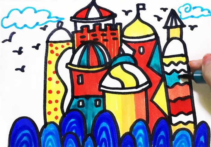 一座城堡简笔画图片教程