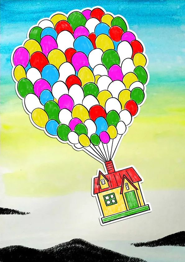 创意水粉剪贴画《飞屋环游记》