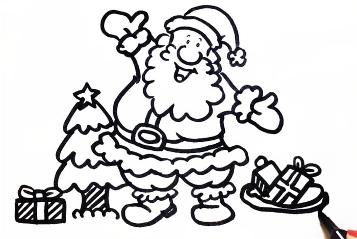 圣诞老人儿童简笔画怎么画图片