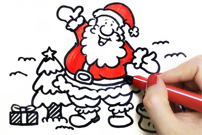 圣诞老人儿童简笔画怎么画图片