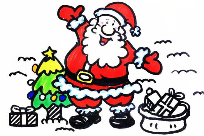 圣诞老人儿童简笔画怎么画图片