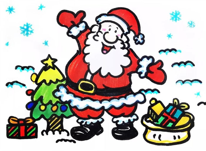 圣诞老人儿童简笔画怎么画图片