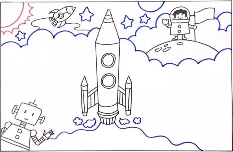 航天科技手抄报图片怎么画