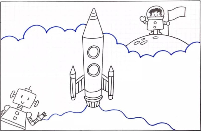 航天科技手抄报图片怎么画