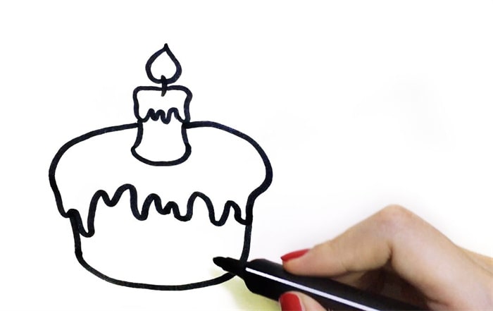 小宝贝过生日蛋糕儿童简笔画