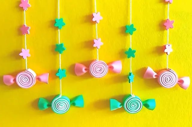 六一儿童节幼儿园环创主题墙：制作漂亮纸糖果