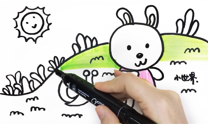 小白兔与小蜗牛儿童简笔画