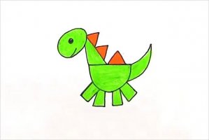 幼儿学画画：恐龙简笔画怎么画