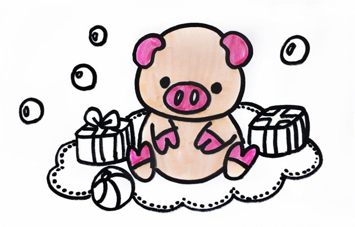 可爱的小猪儿童简笔画图片