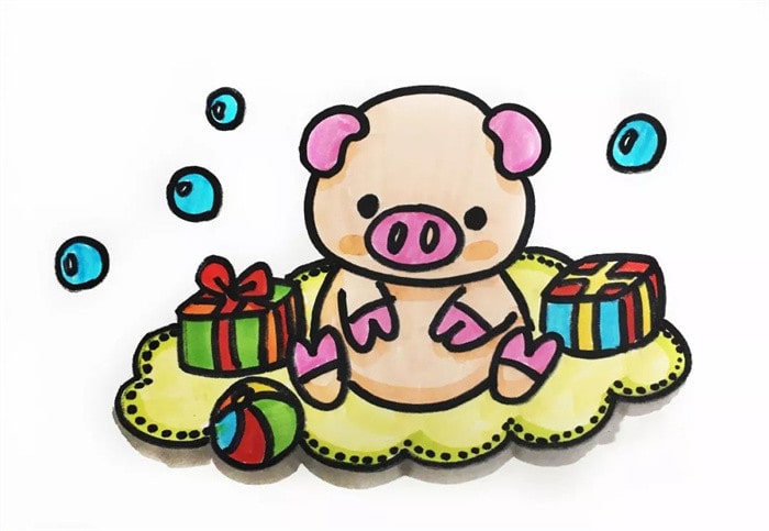 可爱的小猪儿童简笔画图片