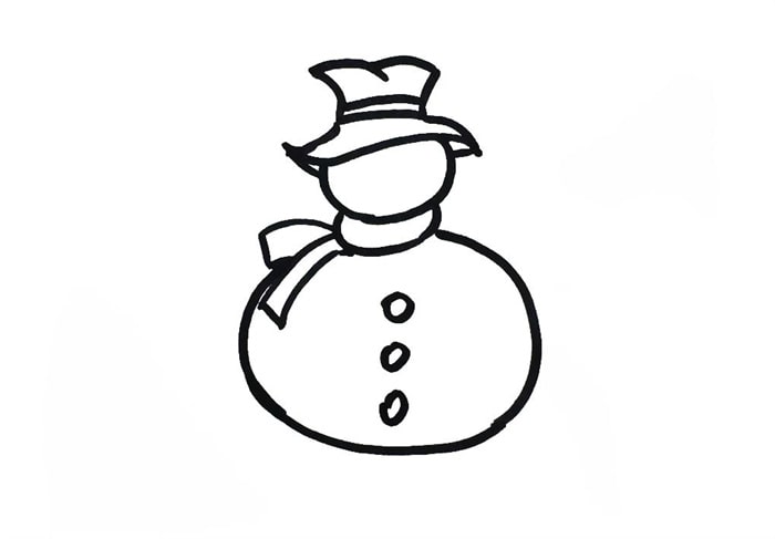 圆肚子小雪人儿童简笔画图片