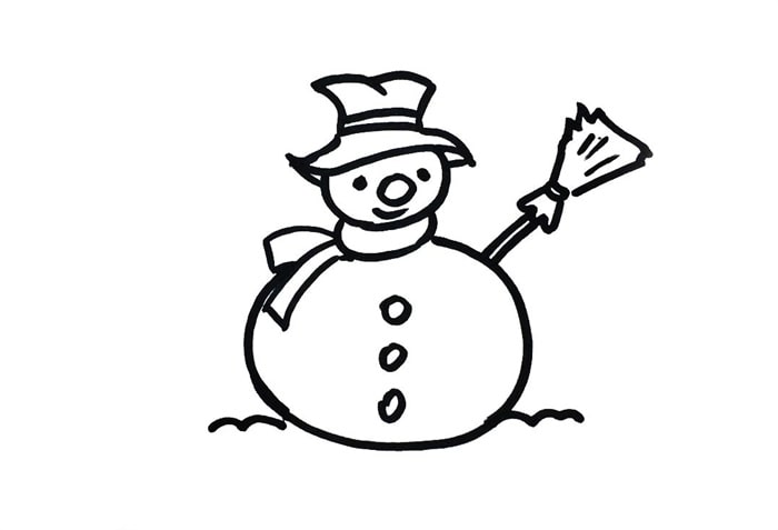 圆肚子小雪人儿童简笔画图片