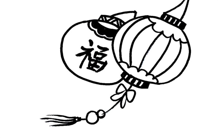 大红灯笼简笔画怎么画图片