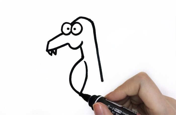 一只小翼龙儿童简笔画步骤