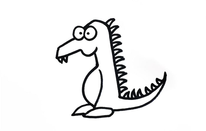 一只小翼龙儿童简笔画步骤