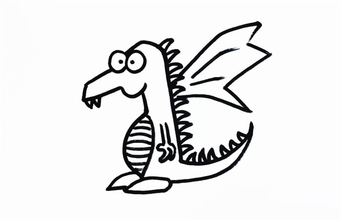 一只小翼龙儿童简笔画步骤