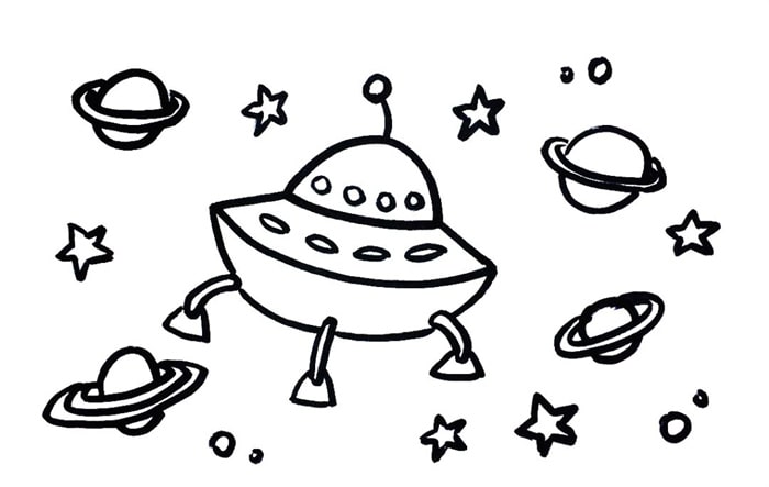 飞碟儿童简笔画图片教程