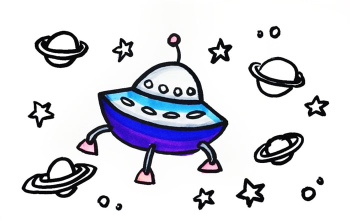 飞碟儿童简笔画图片教程