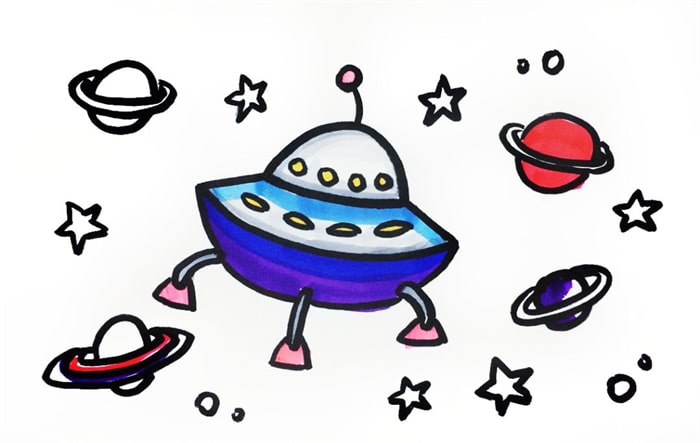 飞碟儿童简笔画图片教程