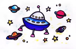 飞碟儿童简笔画图片教程