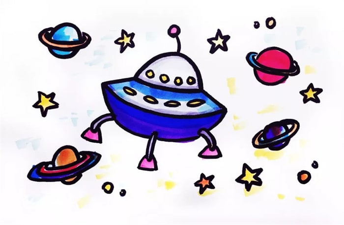 飞碟儿童简笔画图片教程