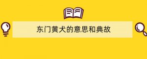 东门黄犬的意思和典故