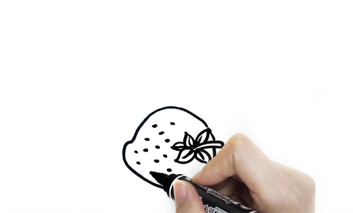 水果草莓简笔画图片教程