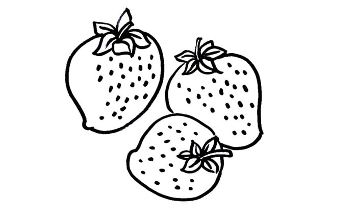 水果草莓简笔画图片教程