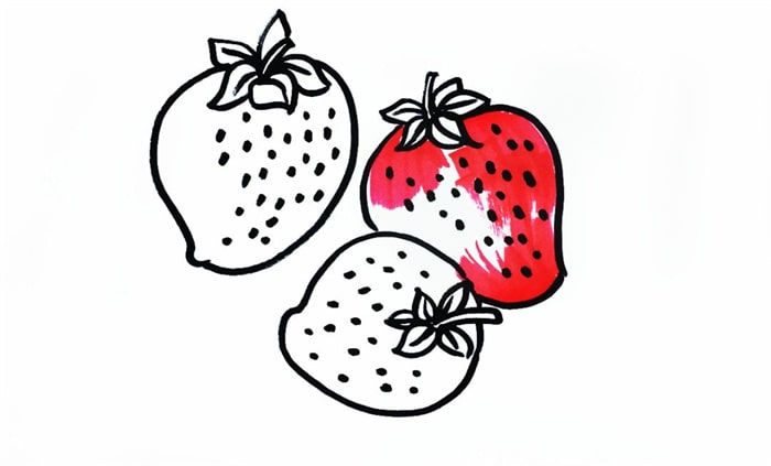 水果草莓简笔画图片教程