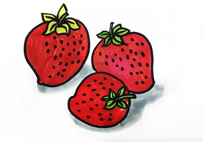 水果草莓简笔画图片教程