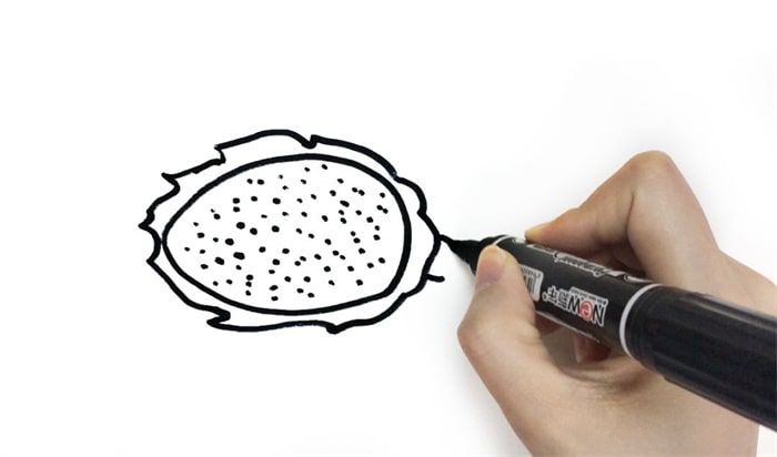 水果火龙果儿童简笔画教程图片