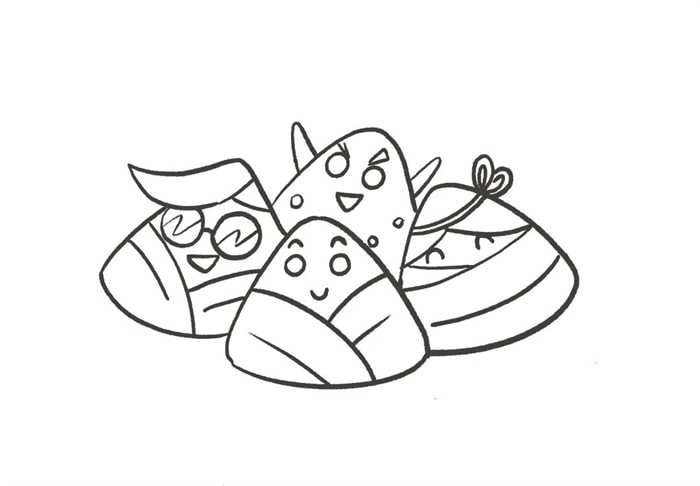 端午节粽子图片简笔画可爱