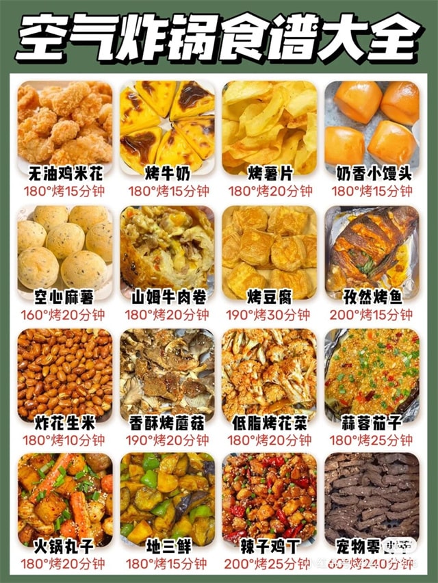 空气炸锅食谱做法大全温度时间表