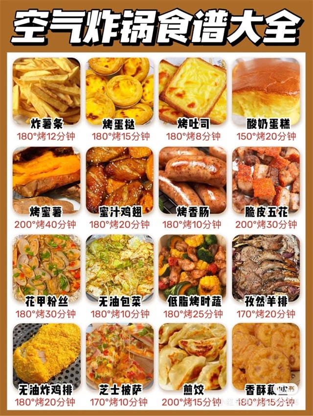 空气炸锅食谱做法大全温度时间表
