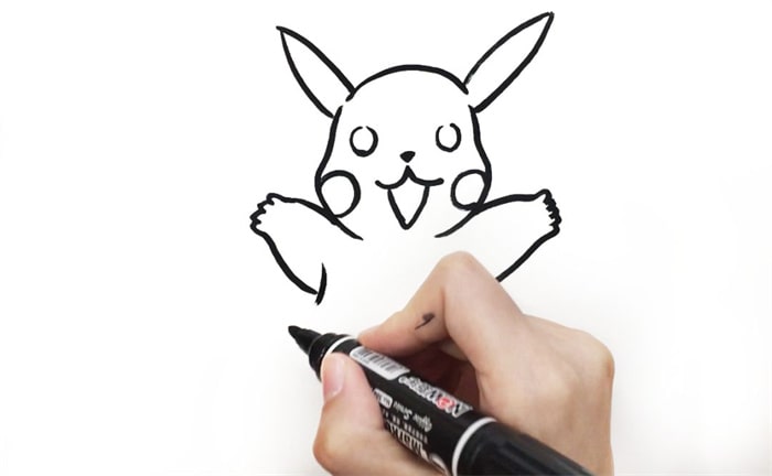 画开心的皮卡丘简笔画图片教程